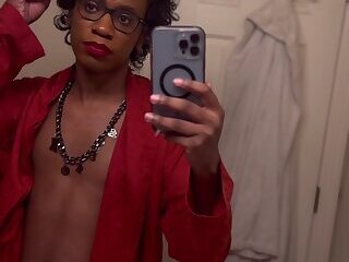 Black Sissy Femboy in Red Lingerie (onlyfans) Ezra_Kyle25