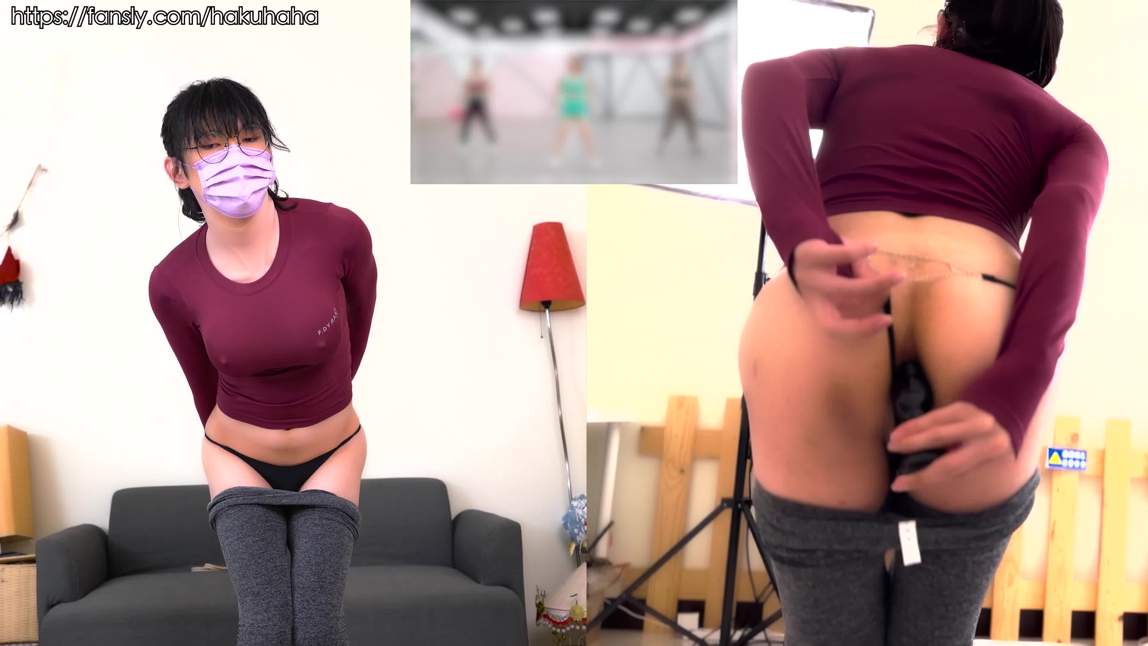 Wearing Yoga Pants Aerobics Stuffing Toy Into Ass Having An Orgasm